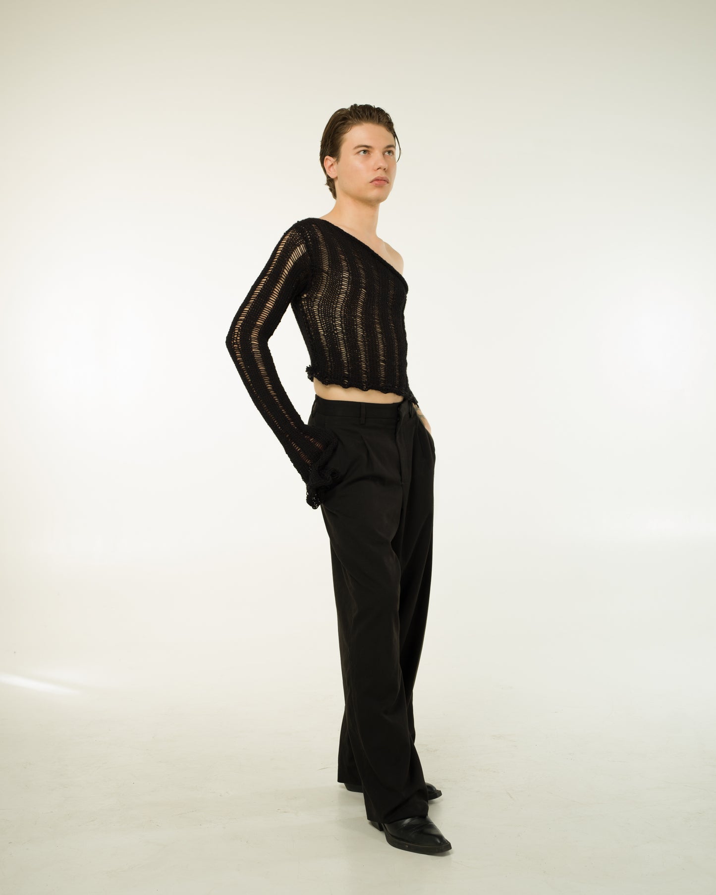 ONE-SLEEVE ALPACA SWEATER