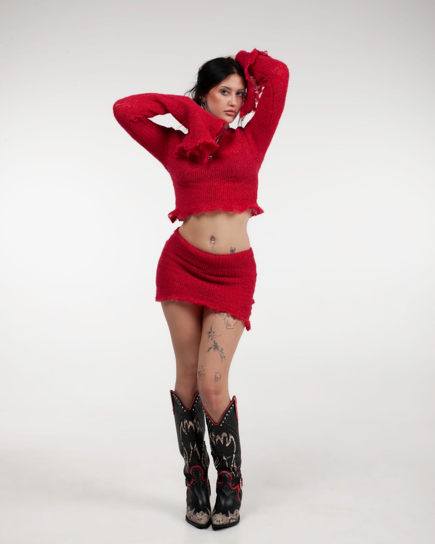 RED KNITTED SET