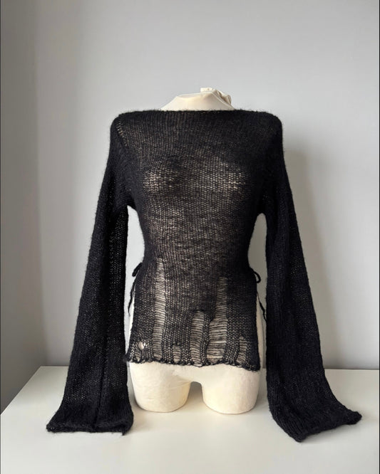KIMONO SIDE-TIE SWEATER