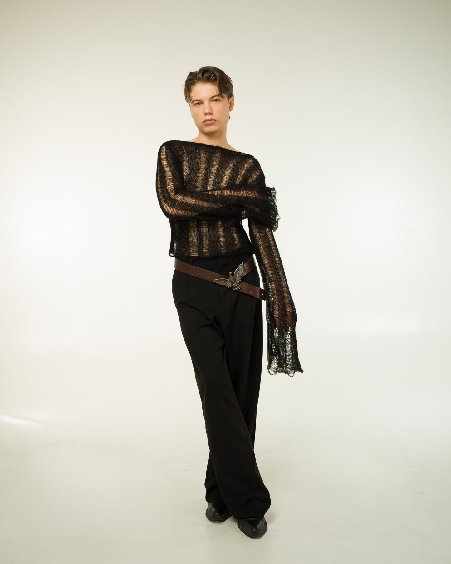 FRACTURED SILK SWEATER