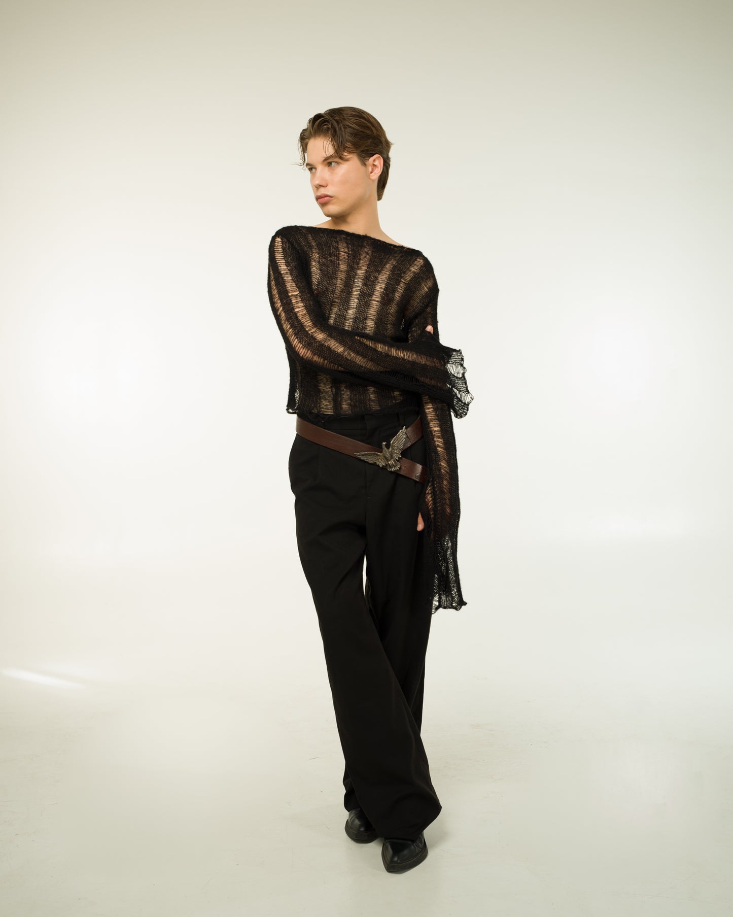 FRACTURED SILK SWEATER