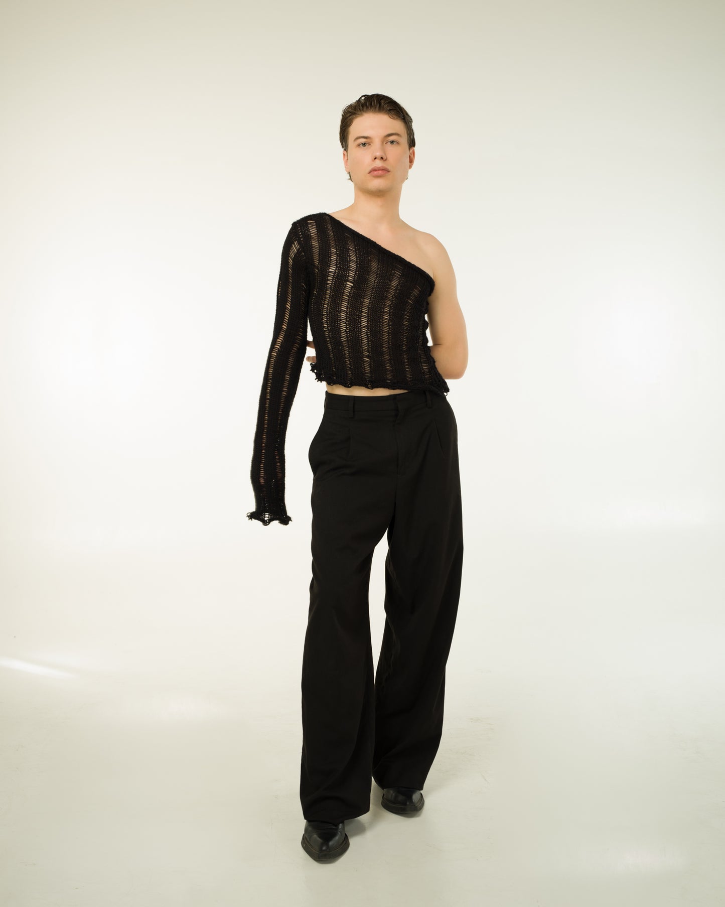 ONE-SLEEVE ALPACA SWEATER