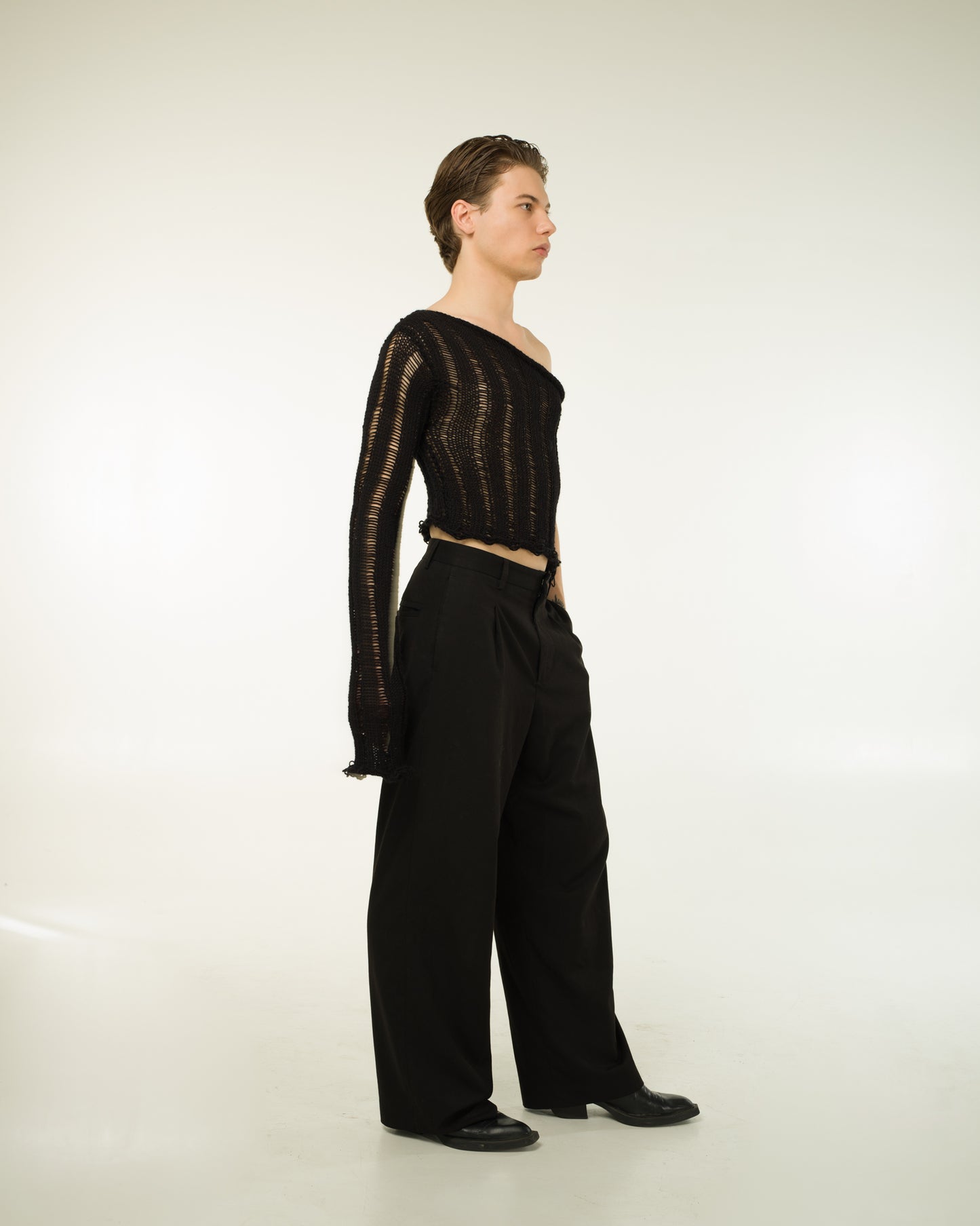 ONE-SLEEVE ALPACA SWEATER