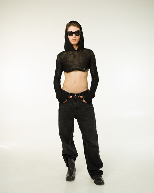 RAW HOODED TOP - LONGSLEEVE