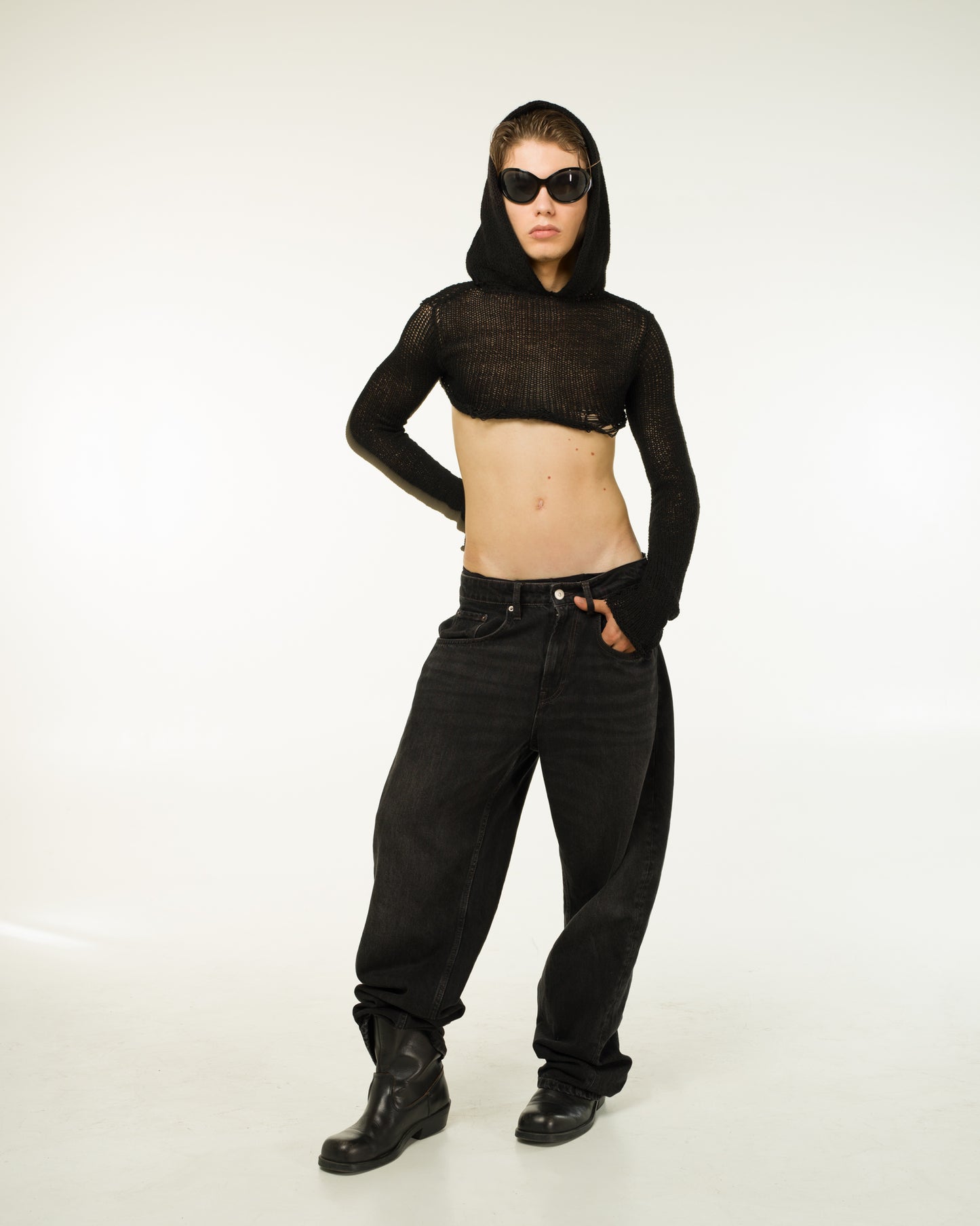 RAW HOODED TOP - LONGSLEEVE