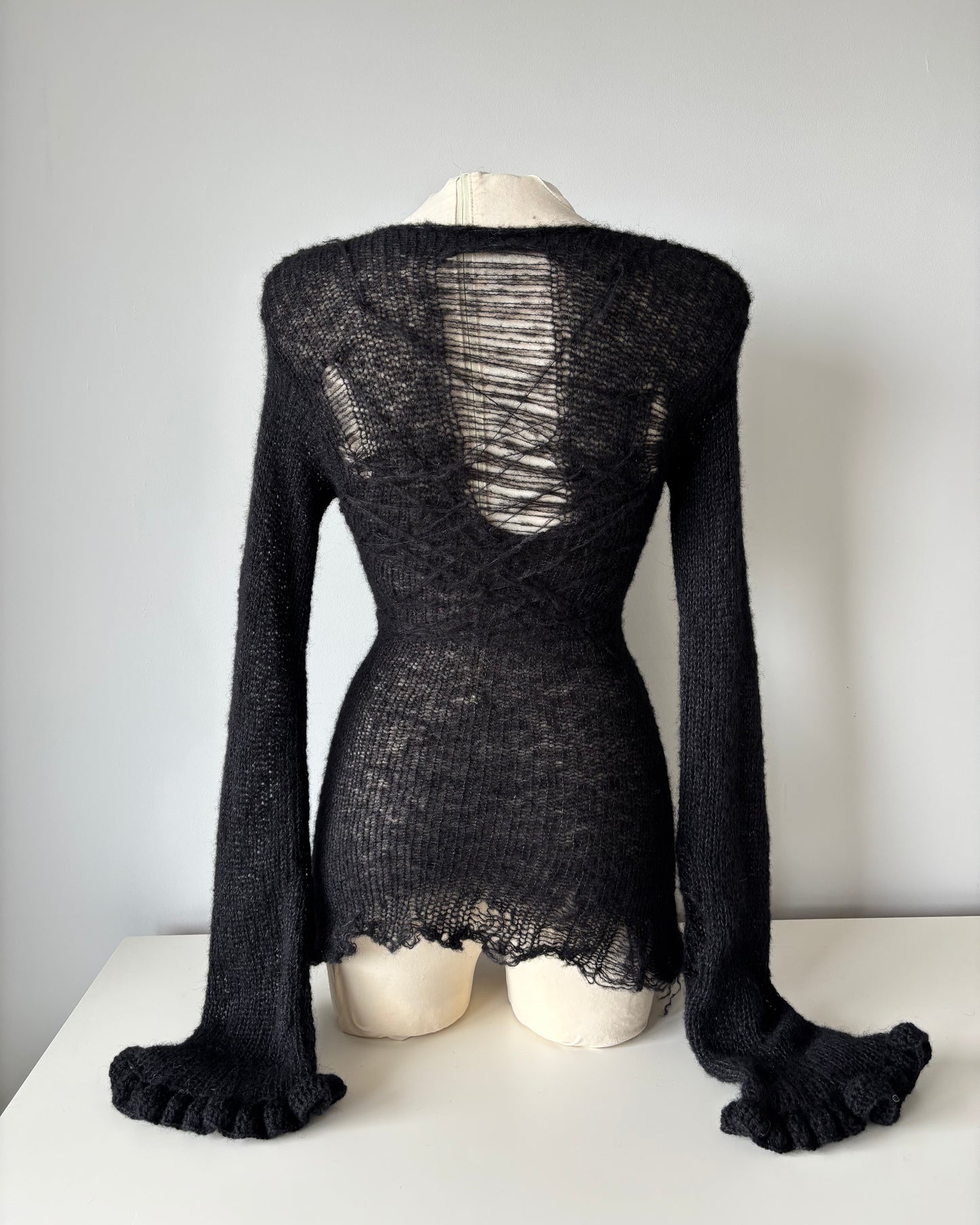 DISTRESSED RUFFLED DRESS
