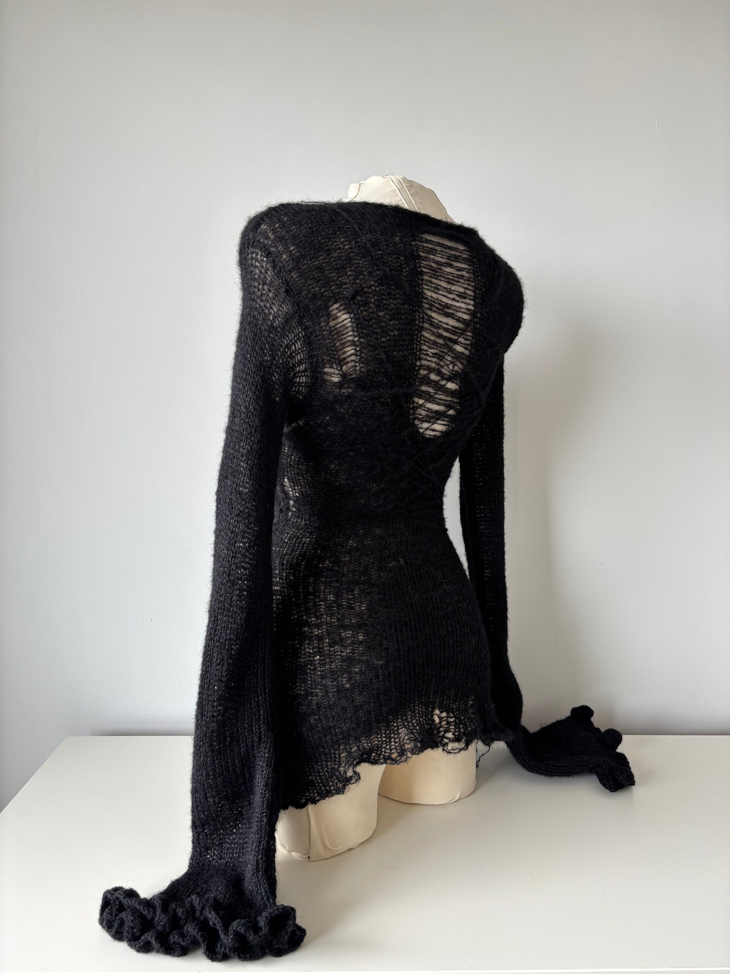 DISTRESSED RUFFLED DRESS