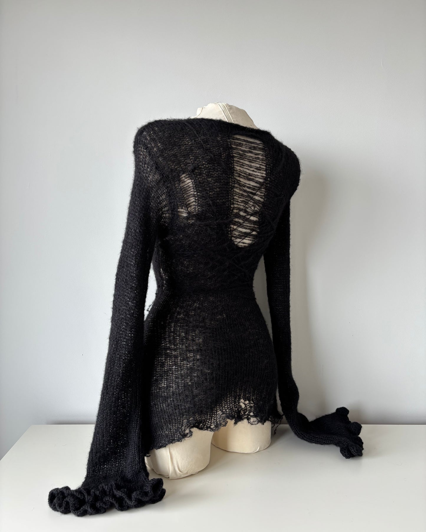 DISTRESSED RUFFLED DRESS