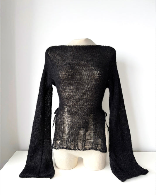 KIMONO SIDE-TIE SWEATER